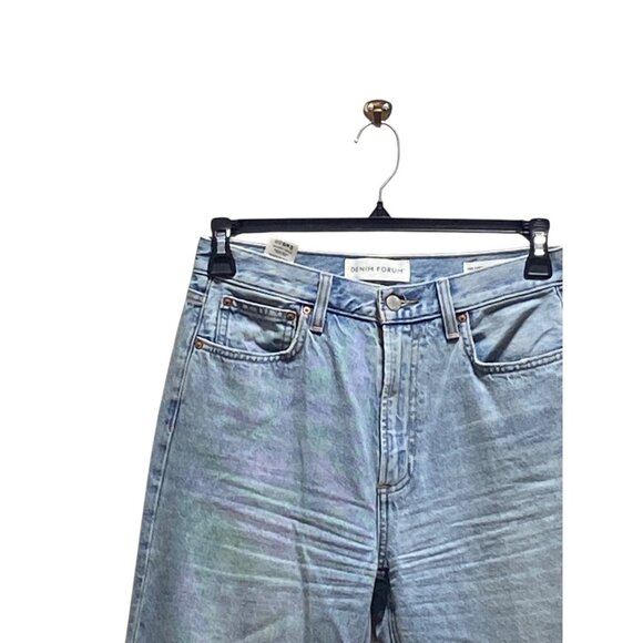 Denim Forum The Farrah High Rise Wide Leg Jeans Blue Size 32L Aritzia Y2K School - Picture 7 of 14